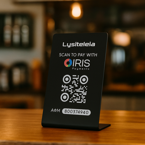 IRIS payments plexiglass stands — stand πληρωμών IRIS