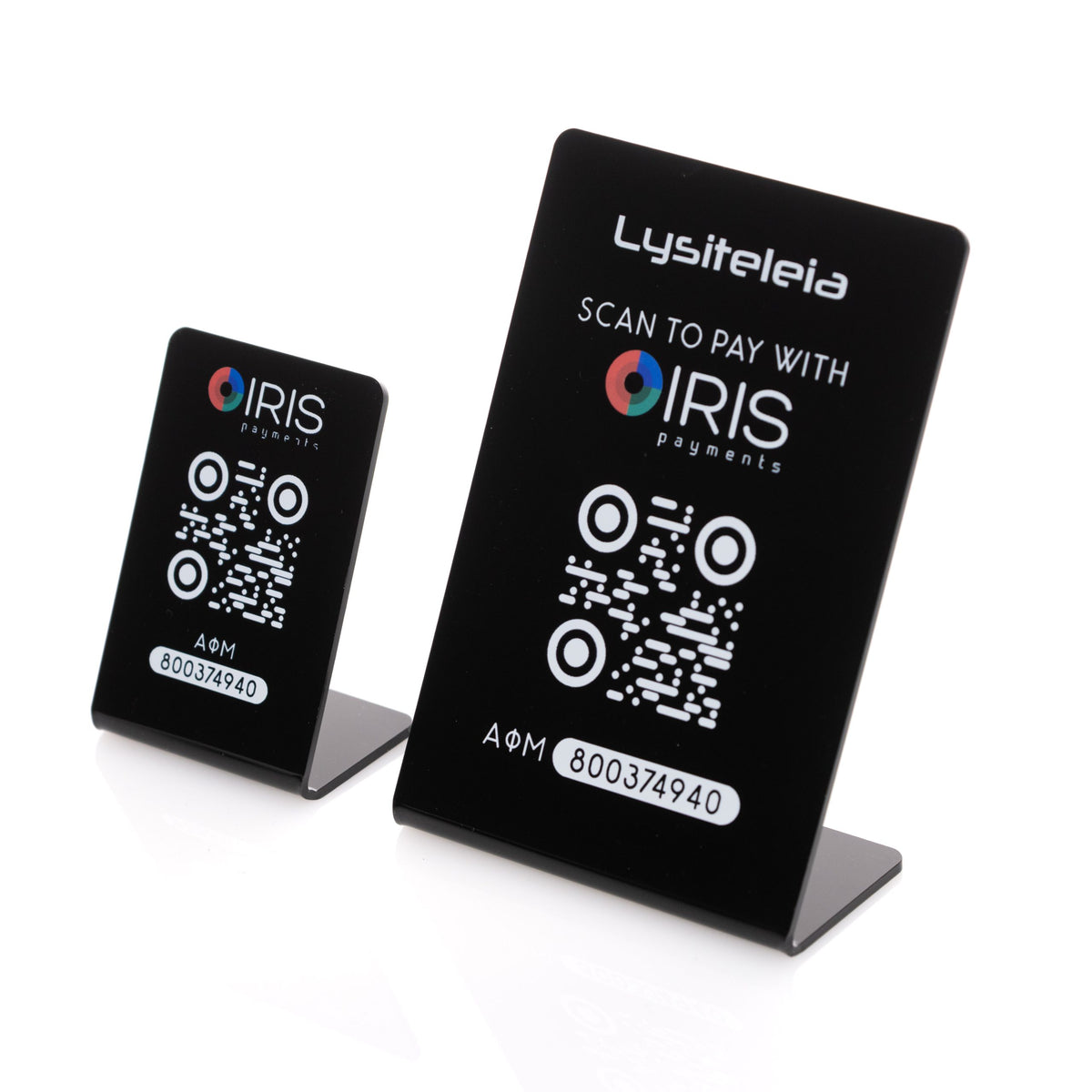 IRIS payments plexiglass stands — stand πληρωμών IRIS