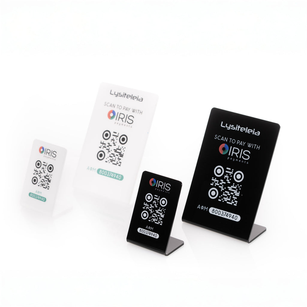 IRIS payments plexiglass stands — stand πληρωμών IRIS