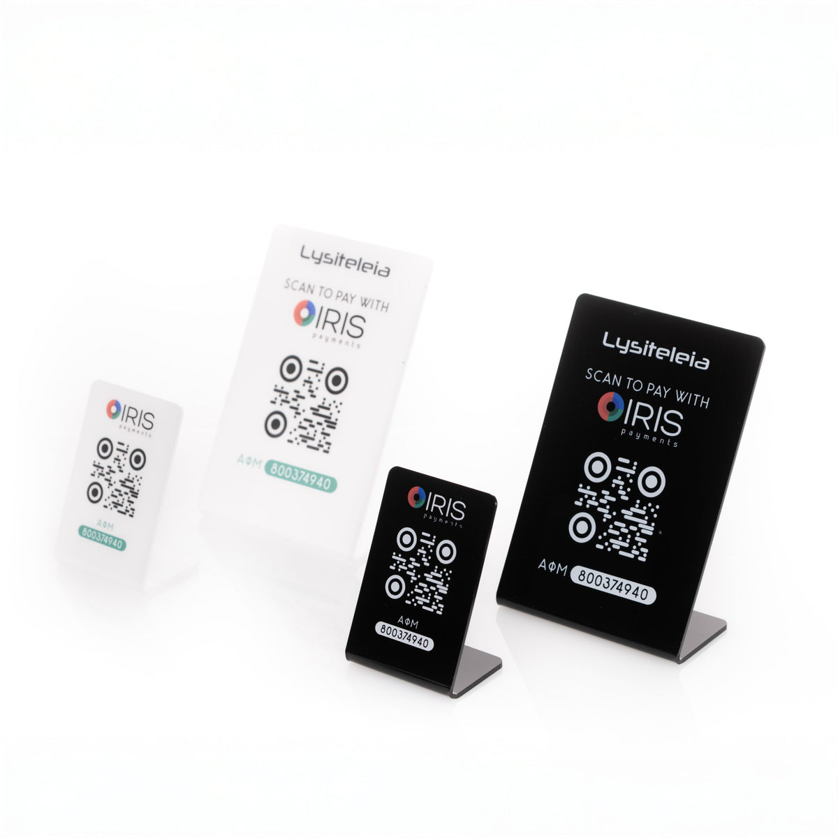 IRIS payments plexiglass stands — stand πληρωμών IRIS