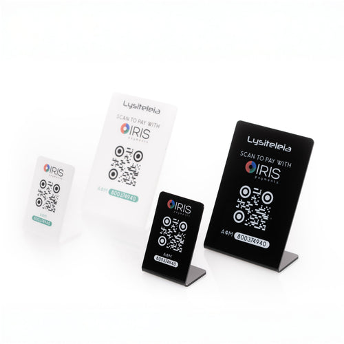 IRIS payments plexiglass stands — stand πληρωμών IRIS