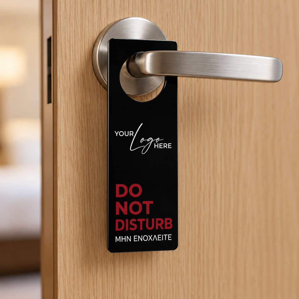 Do Not Disturb plexiglass με κλειστή οπή — 18×6 cm
