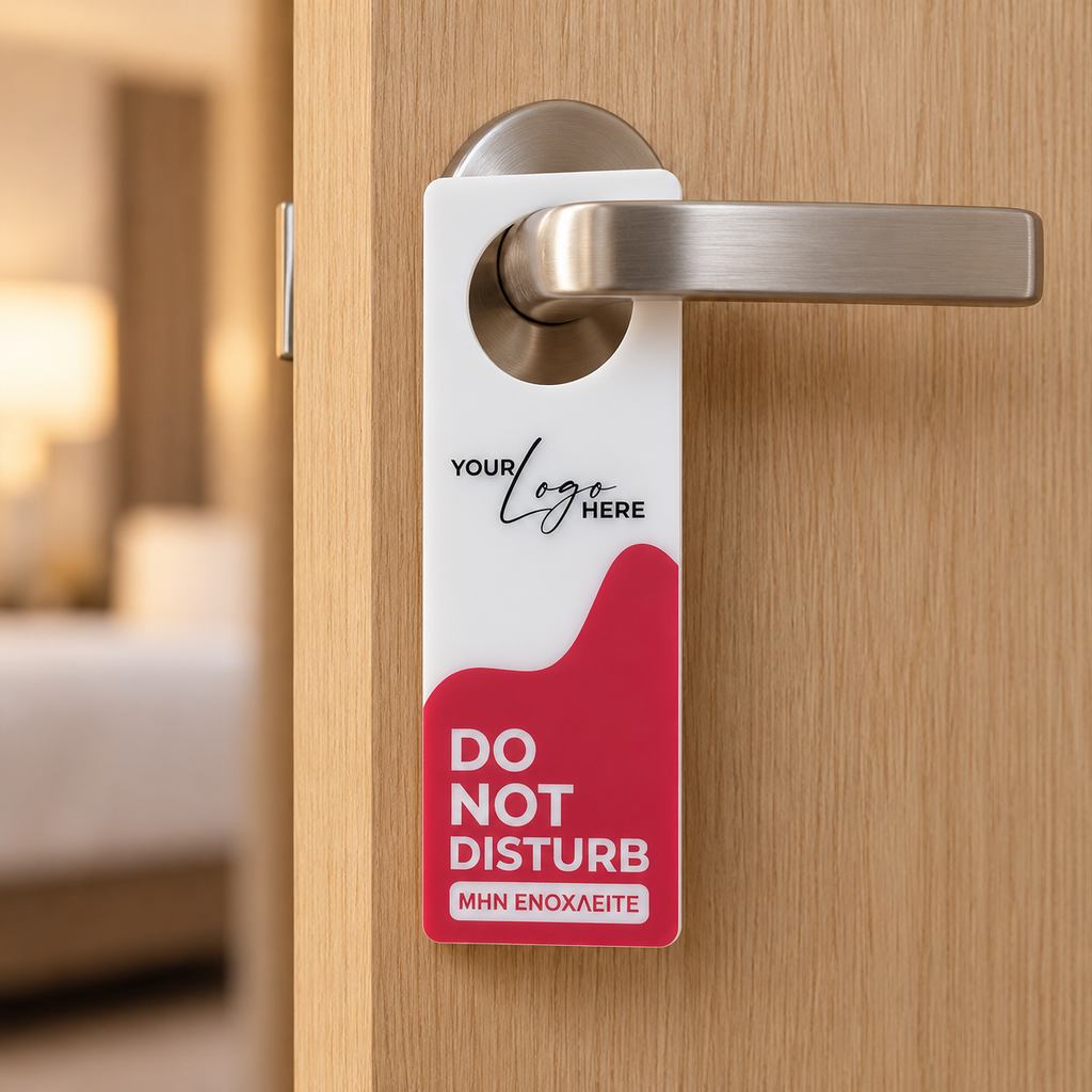 Do Not Disturb plexiglass με κλειστή οπή — 18×6 cm