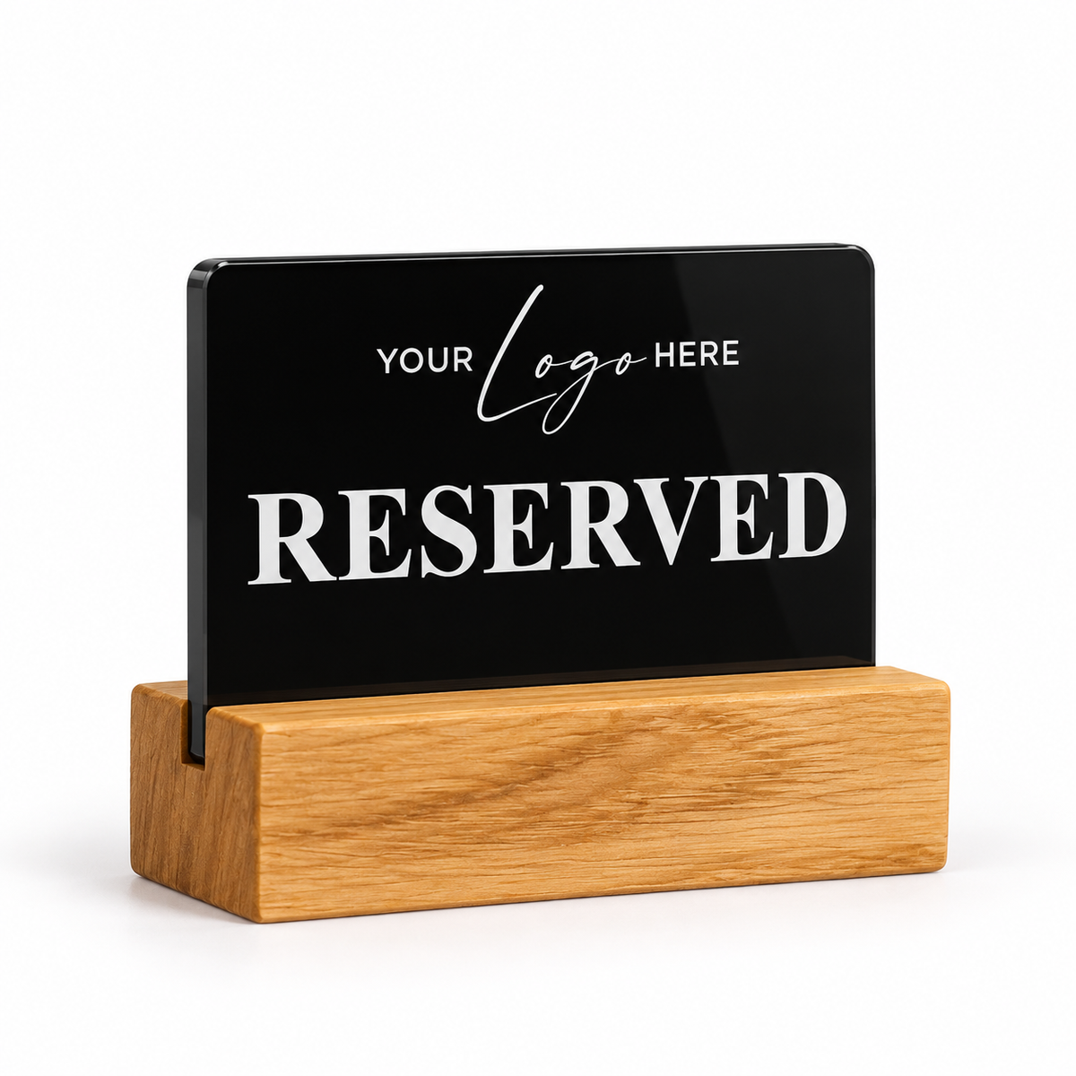 Επιτραπέζιο stand Reserved με λογότυπο — Μαύρο