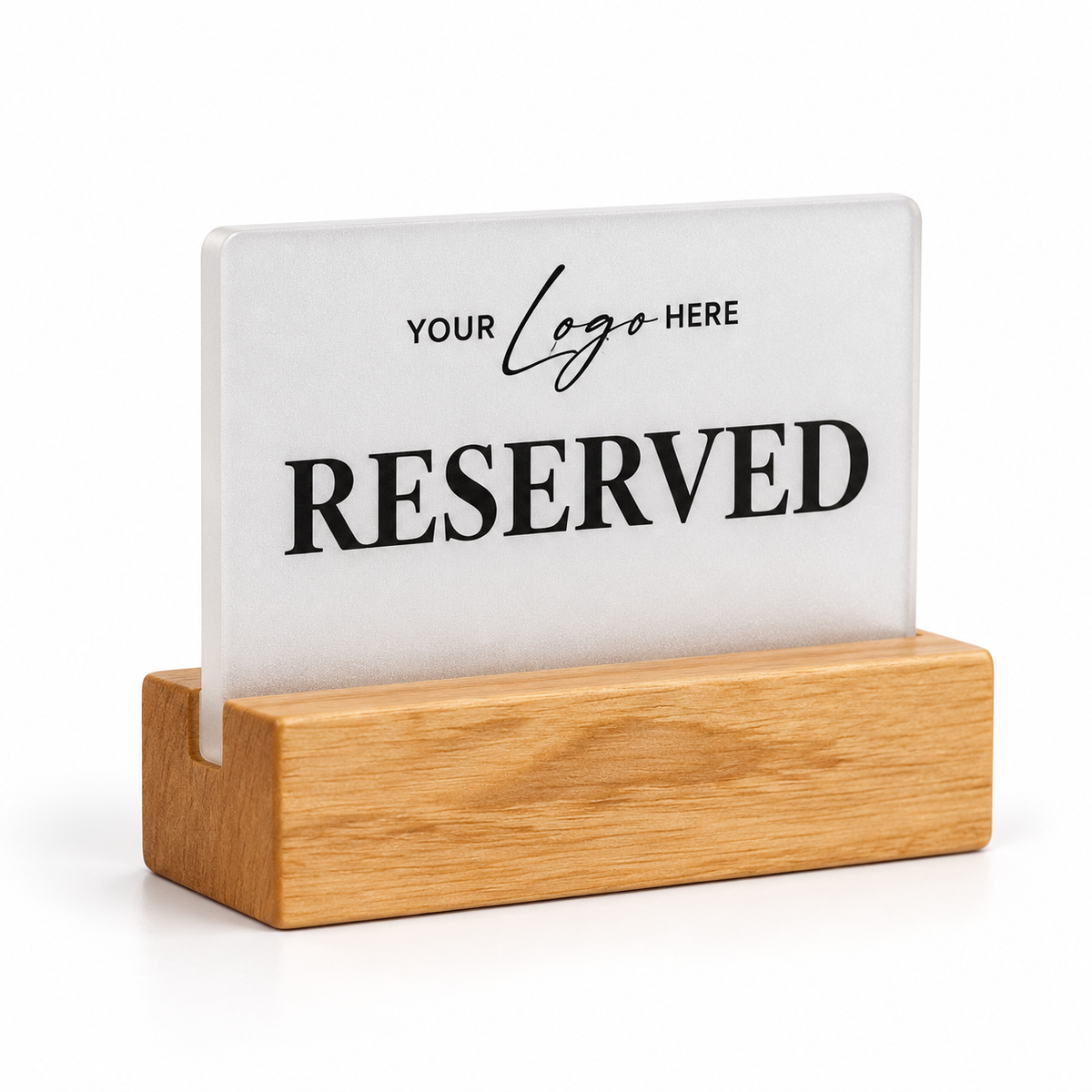 Επιτραπέζιο stand Reserved με λογότυπο — Αμμοβολή