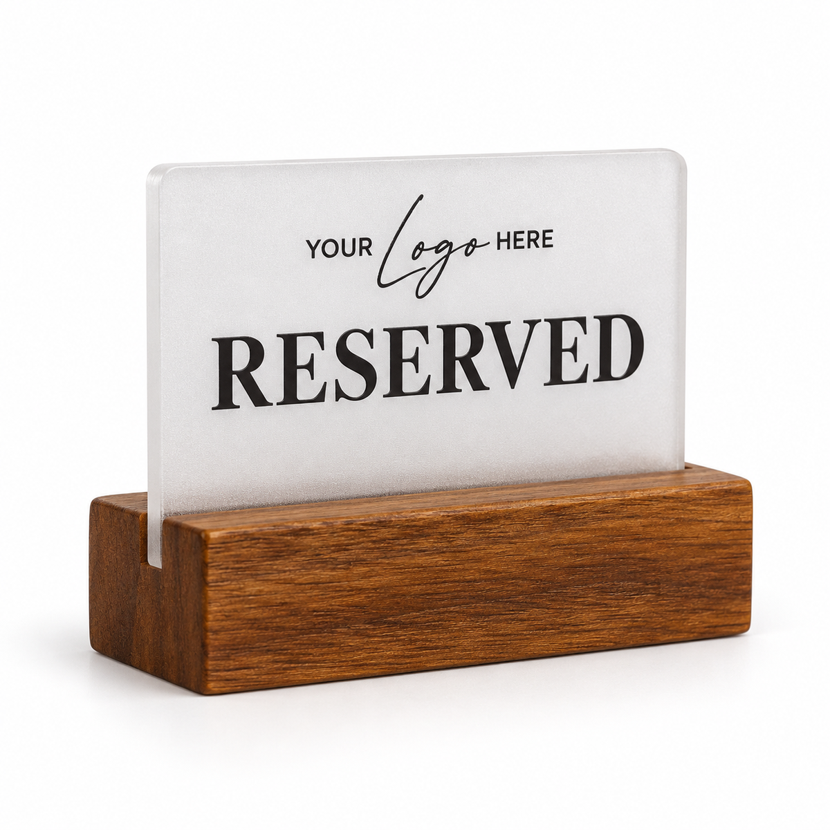 Επιτραπέζιο stand Reserved με λογότυπο — Αμμοβολή