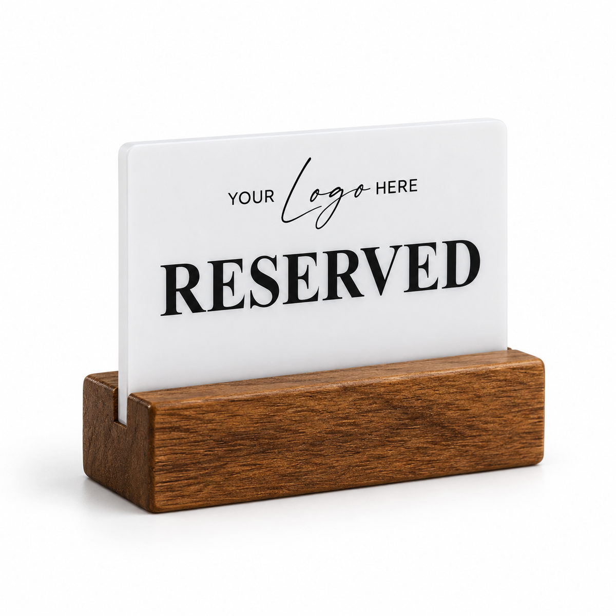 Επιτραπέζιο stand Reserved με λογότυπο — Λευκό