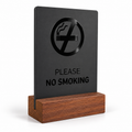 Επιτραπέζιο stand No Smoking μαύρο ματ με Spot UV